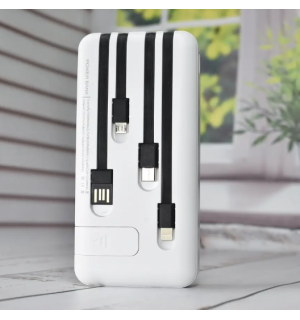 Smart Power Box Павербанк с быстрой зарядкой + Фонарик 10000 mAh White