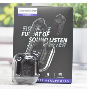 Бездротові навушники Air31 Ultrapods Max з індикатором зарядку вакуумні Bluetooth Чорні