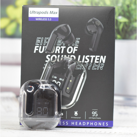 Беспроводные наушники Air31 Ultrapods Max с индикатором зарядки вакуумные Bluetooth Черные