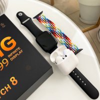 Комплект Smart Watch 8 Черный + дополнительный ремешок + Наушинки Pro 4