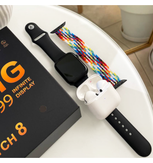Комплект Smart Watch 8 Чорний + додатковий ремінець + Навушинки Pro 4