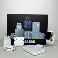 Комплект Megabox (6в1) Smart Watch 9 Наушники Air pro Вакуумные безпроводной Павербанк White Комплект Megabox (6в1) Smart Watch 9 Наушники Air pro Вакуумные безпроводной Павербанк White
