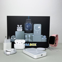 Комплект Megabox (6в1)  Smart Watch 9 Навушники Air pro Вакуумні бездротовий Павербанк Pink