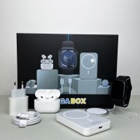 Комплект Megabox (6в1) Smart Watch 9 Наушники Air pro Вакуумные безпроводной Павербанк Black