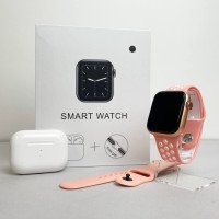 Розовый комплект Basic T55 - Air Pro 2 + Smart Watch + 2 ремешка