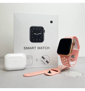 Рожевий комплект Basic T55 - Air Pro 2 + Smart Watch + 2 ремінці