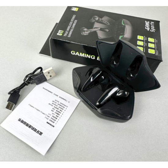 Премиальные беспроводные наушники G11 Series Bluetooth EarBuds с сенсорным управлением, Digital Indicator и режимом игры