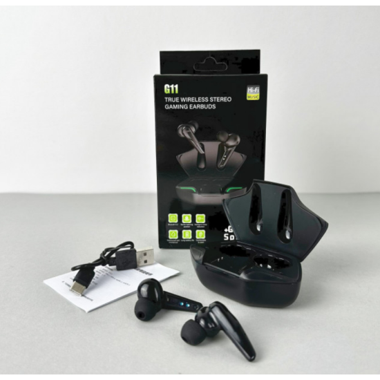 Премиальные беспроводные наушники G11 Series Bluetooth EarBuds с сенсорным управлением, Digital Indicator и режимом игры