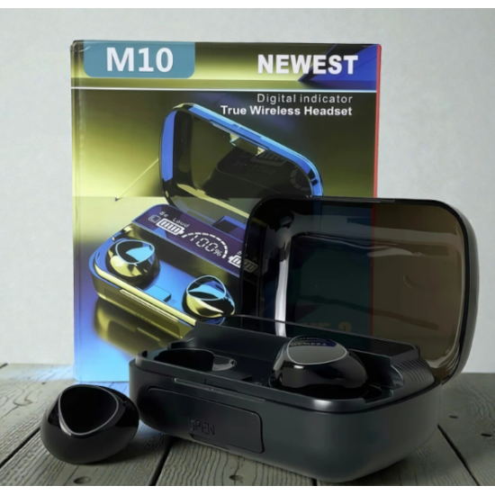 Беспроводные Вакуумные наушники M10 Smart Case стильная и функциональная гарнитура Bluetooth 5.3 и радиусом работы до 10 метров