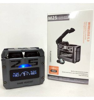 Бездротові навушники TWS M25 | Bluetooth 5.3 ігрові навушники з подвійним режимом, механічні армовані, з мікрофоном