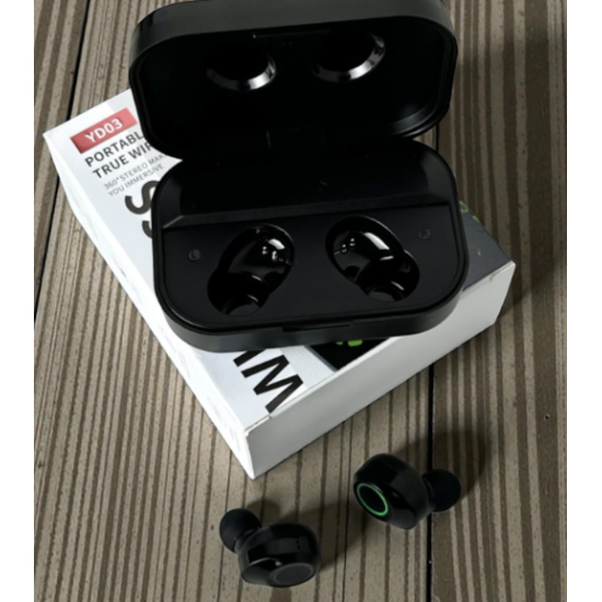 Наушники YD03 TWS Bluetooth, сенсорные беспроводные наушники с кейсом зарядки и басами