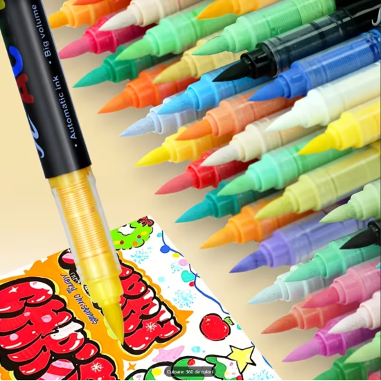 Маркери акрилові GuangNa GN.8101 Brush Marker набір 360 шт для художників та декору в стильній валіз