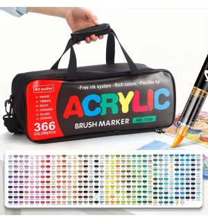 Набір маркерів GuangNa GN.8101 Acrylic Brush 366 шт професійні акрилові маркери для творчості