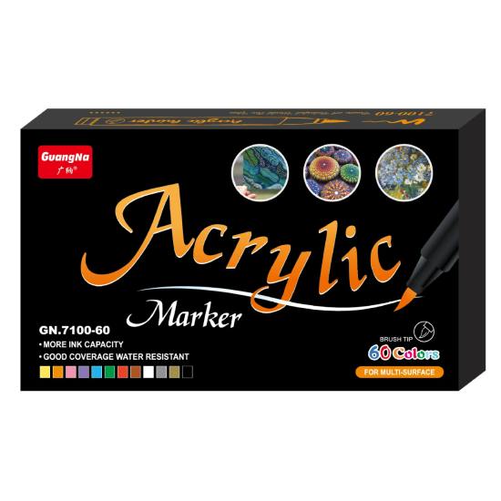 Маркеры GuangNa Acrylic Marker GN.7100 60 шт — акриловые маркеры для хобби
