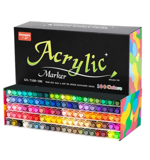 Маркер GuangNa Acrylic Marker GN.7100, акрилові маркери 100 шт, фарбувальні маркери для малювання, набор акрилових маркерів