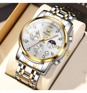 Годинник Olevs 2858 White Accents | Стильний чоловічий годинник з білими акцентами, кварцовий механізм, водозахист
