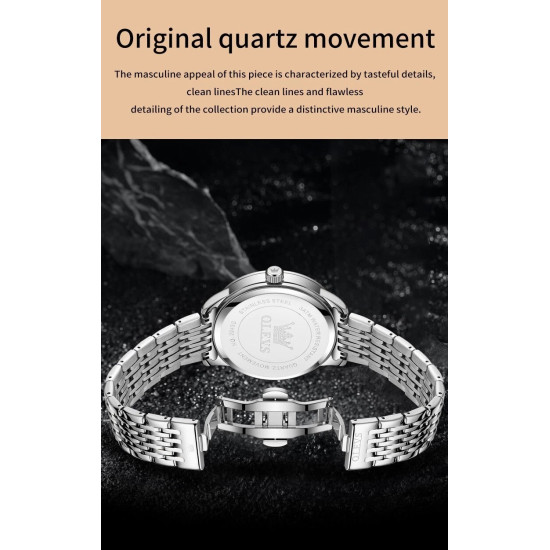 Мужские часы Olevs 2943 Quartz – элегантный стиль, металлический браслет, дата и день недели