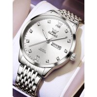 Часы Olevs 2943 White Natural | Стильные классические мужские наручные часы в светлых тонах