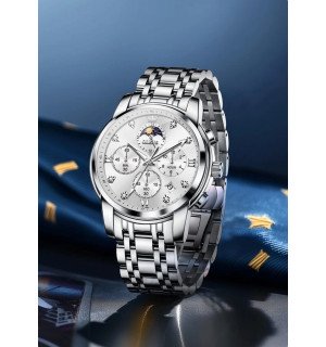 Елегантний годинник Olevs 3655 White Natural чоловічий наручний