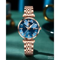 Olevs 5536 Rose Blue жіночий класичний годинник преміум стиль
