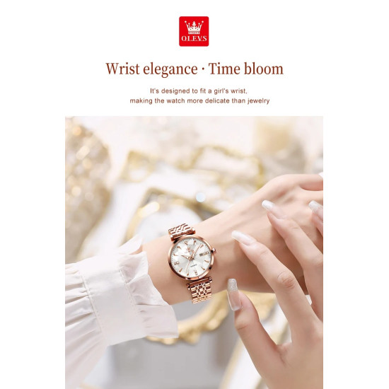 Olevs 5536 Rose White — класичний жіночий годинник на подарунок
