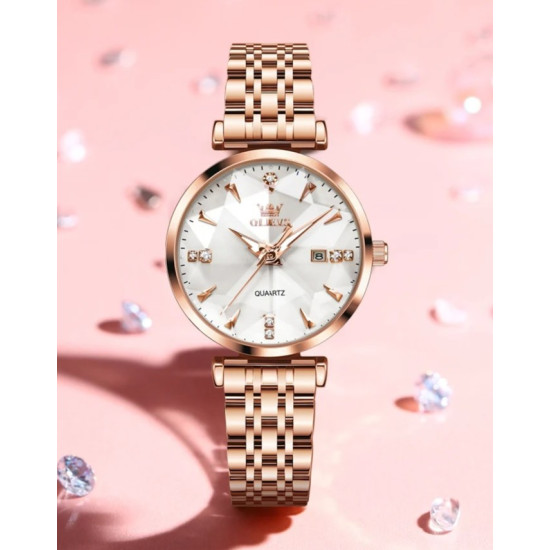 Olevs 5536 Rose White — класичний жіночий годинник на подарунок