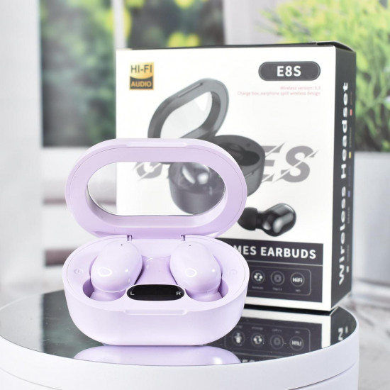 Беспроводные вакуумные сенсорные наушники E8S Games stereo earphones Lilac