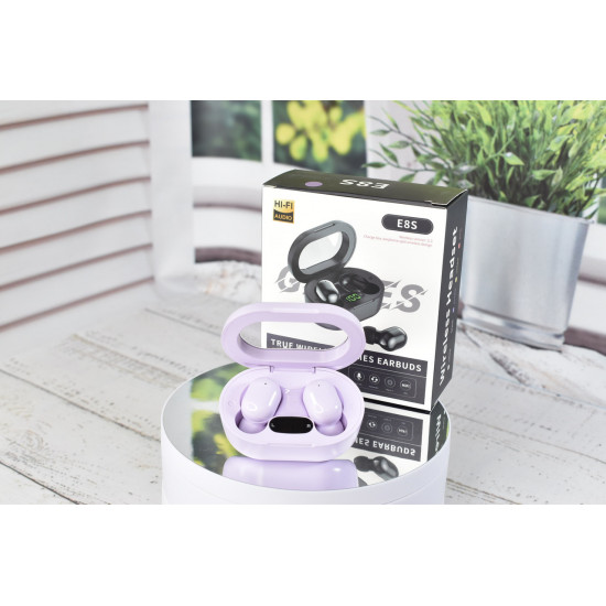 Беспроводные вакуумные сенсорные наушники E8S Games stereo earphones Lilac