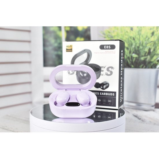 Беспроводные вакуумные сенсорные наушники E8S Games stereo earphones Lilac