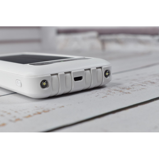 Solar Power Bank Павербанк с солнечной батареей + фонарик 10000 mAh White