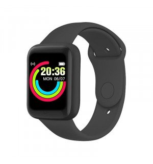 Смарт-годинник Smart Watch Y68S крокомір підрахунок калорій кольоровий екран Black