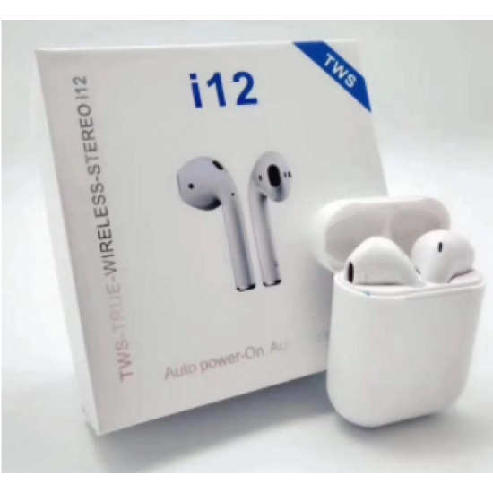 Бездротові сенсорні Bluetooth навушники HBQ I12 TWS Білі, Глянсові