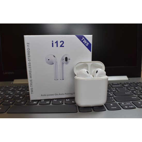 Бездротові сенсорні Bluetooth навушники HBQ I12 TWS Білі, Глянсові