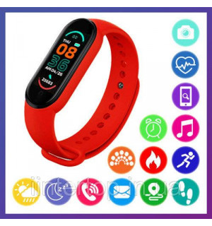 Фитнес-Браслет SMART BAND М6 Смарт Часы M6 Фитнес-трекер Красный