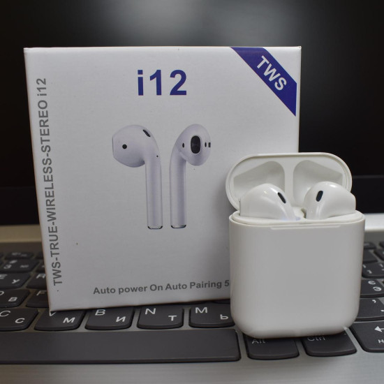 I12 TWS Якісні сенсорні бездротові Bluetooth навушники ОПТ СУПЕРАКЦІЯ — 35%!