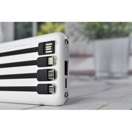 Power Bank Fast Charger Павербанк быстрая зарядка 10000 mAh White
