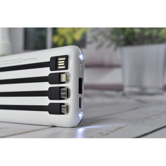 Power Bank Fast Charger Павербанк быстрая зарядка 10000 mAh White