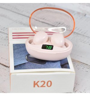 Беспроводные сенсорные наушники з мікрофоном AirDots K20 вакуумні Pink