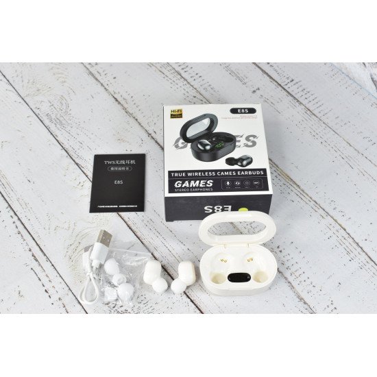 Беспроводные вакуумные сенсорные наушники E8S Games stereo earphones Yellow