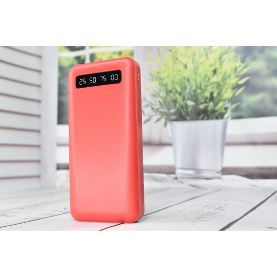 Smart Power Box Павербанк з швидкою зарядкаю + Ліхтарик 10000 mAh Red