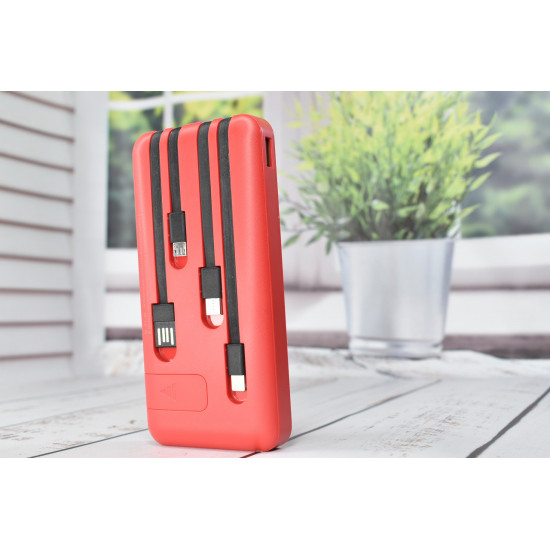 Smart Power Box Павербанк з швидкою зарядкаю + Ліхтарик 10000 mAh Red