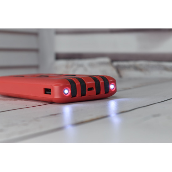 Smart Power Box Павербанк з швидкою зарядкаю + Ліхтарик 10000 mAh Red