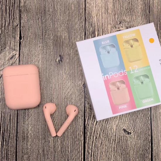 Беспроводные сенсорные наушники inpods 12 + Смарт часы в подарок Pink