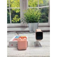 Беспроводные сенсорные наушники inpods 12 + Смарт часы в подарок Pink