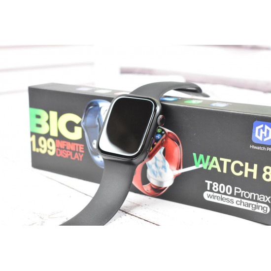 Смарт годинник Т800 Promax Smart watch 8 wireless charging Black