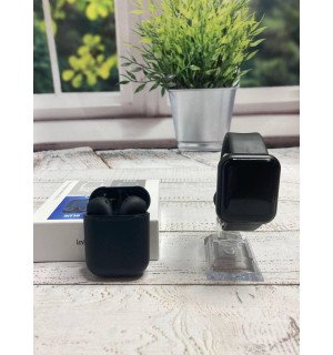 Беспроводные сенсорные наушники inpods 12 + Смарт часы в подарок Black