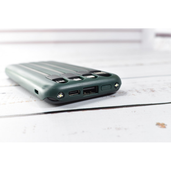Power Bank Fast Charger Павербанк быстрая зарядка 10000 mAh Green