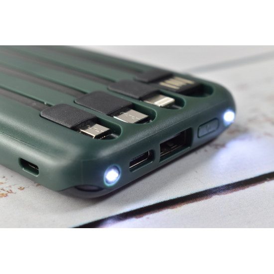 Power Bank Fast Charger Павербанк быстрая зарядка 10000 mAh Green