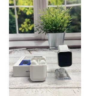 Беспроводные сенсорные наушники inpods 12 + Смарт часы в подарок White