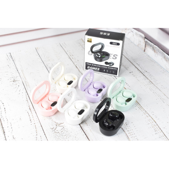 Беспроводные вакуумные сенсорные наушники E8S Games stereo earphones Pink